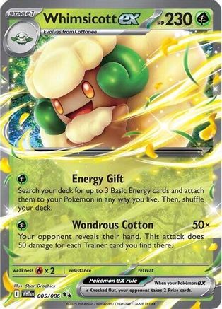 Whimsicott ex - 005/086 - Double Rare - Holofoil
