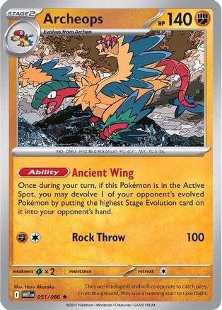 Archeops - 051/086 - Rare - Holofoil inversé