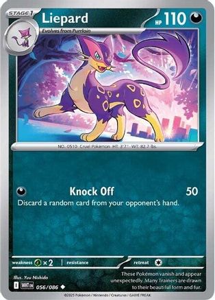 Liepard - 056/086 - Peu Commune - Holofoil Inversée