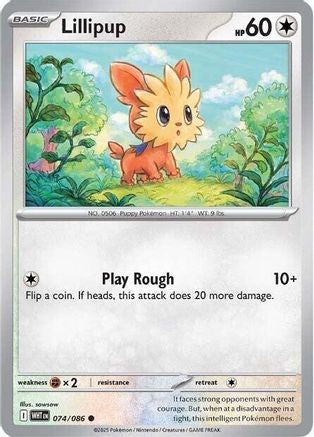 Lillipup - 074/086 - Common - Reverse Holofoil