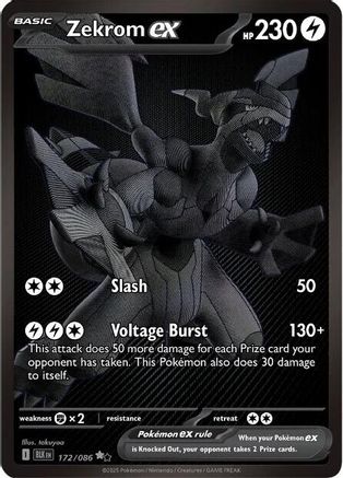 Zekrom ex - 172/086  - Black White Rare - Holofoil