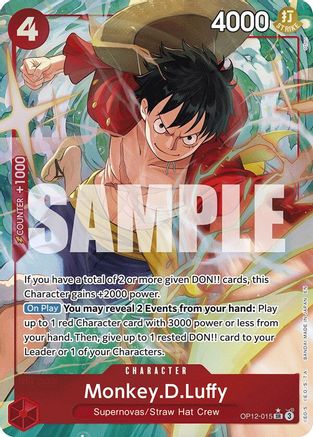 Monkey.D.Luffy (Illustration alternative) (OP12-015) - Super Rare