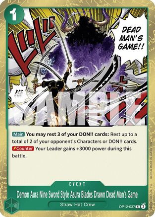 Style des Neuf Épées Démoniaques, Asura, Lames Tirées, Jeu du Mort (OP12-037) - Rare