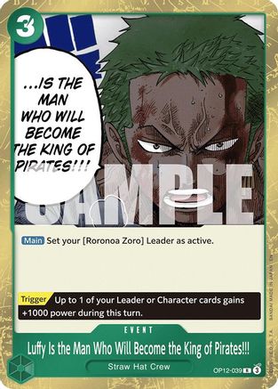 Luffy est l'homme qui deviendra le Roi des Pirates !!! (OP12-039) - Rare