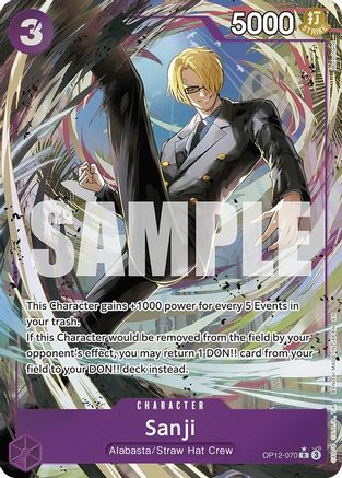 Sanji (070) (Alternate Art) (OP12-070)  -  Rare