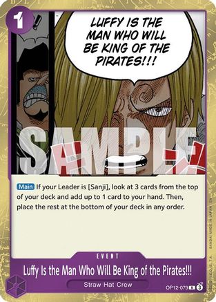 Luffy est l'homme qui deviendra le roi des pirates !!! (OP12-079) - Rare