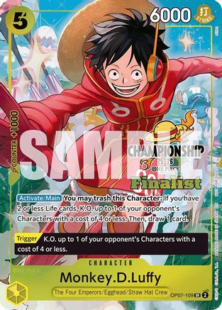 Monkey.D.Luffy (Jeu de cartes finalistes CS 25-26 1) (OP07-109) - Super Rare