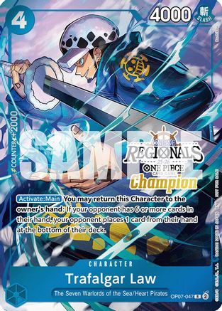 Trafalgar Law (Online Regional Champion Card Set 2025 Vol.2) (OP07-047)  -  Rare