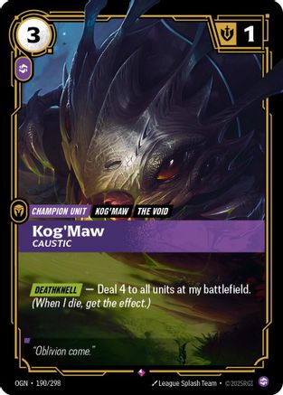 Kog'Maw - Caustique (190/298) - Origines