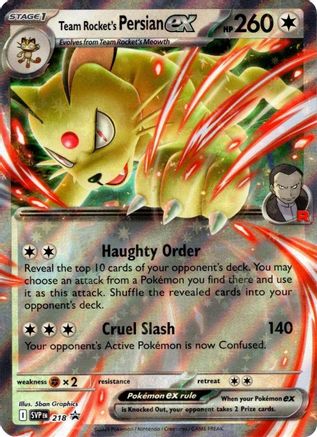 Team Rocket's Persian ex - 218  - Promo - Holofoil