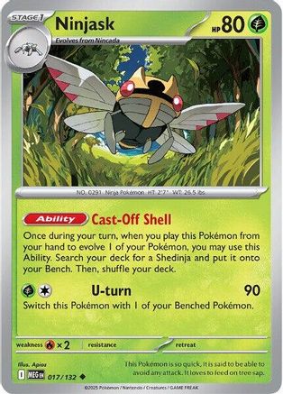 Ninjask - 017/132 - Peu commune - Holofoil inversée