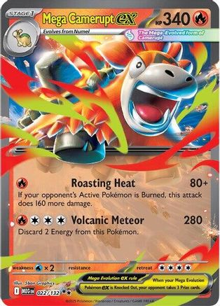 Mega Camerupt ex - 022/132 - Double Rare - Holofoil