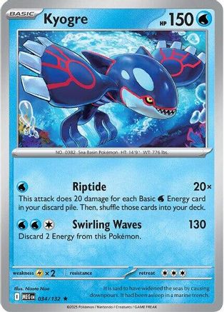 Kyogre - 034 - Rare - Reverse Holofoil