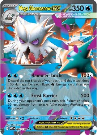 Méga Blizzaroi ex - 036/132 - Double Rare - Holographique