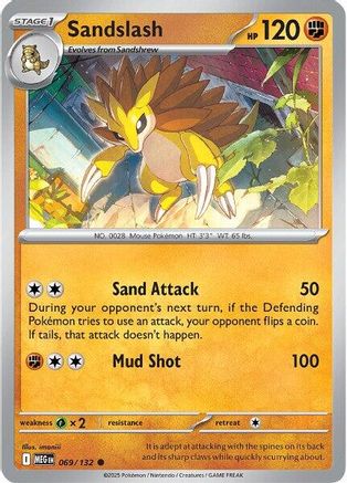 Sandslash - 069 - Common - Reverse Holofoil