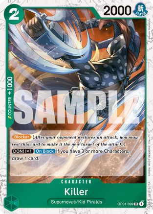 Killer (Pirate Foil) (OP01-039) - Peu commun
