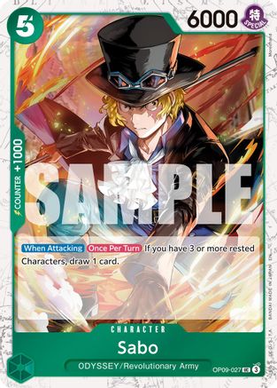 Sabo - OP09-027 (Carte Pirate Brillante) (OP09-027) - Peu commune