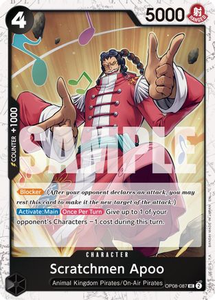 Scratchmen Apoo - OP08-087 (Pirate Foil) (OP08-087) - Peu commune