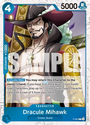 Dracule Mihawk - P-081 (Pirate Foil) (P-081) - Promo