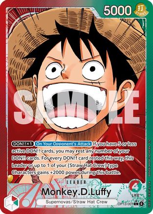 Monkey.D.Luffy (001) (Illustration alternative) (OP13-001) - Leader