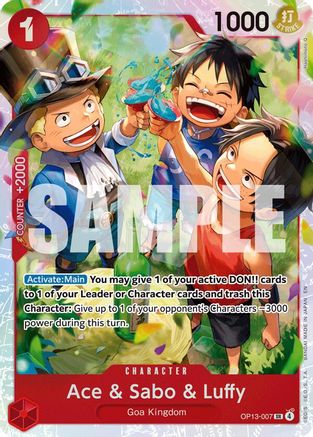 Ace & Sabo & Luffy (OP13-007) - Super Rare Claw Me Baby Ace & Sabo & Luffy (OP13-007) - Super Rare Claw Me Baby