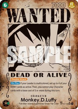Monkey.D.Luffy (118) (Wanted Poster) (OP13-118)  -  Secret Rare