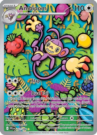 Ambipom - 107/094 - Rare illustration - Holofoil