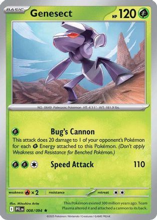 Genesect - 008 - Rare - Reverse Holofoil