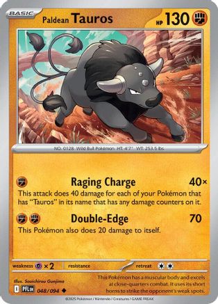 Tauros de Paldea - 048 - Peu commune - Holofoil inversé