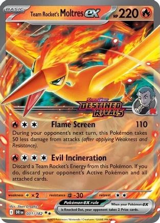 Team Rocket's Moltres ex - 31/182 (Destined Rivals Stamp)  - Double Rare - Holofoil