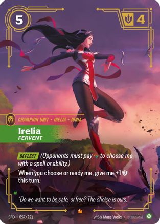 Irelia - Ardente (057/221) - Feuille forgée par les esprits