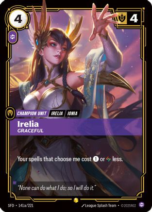 Irelia - Gracieuse (Illustration alternative) (141a/221) - Feuille forgée d'esprit