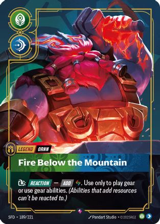 Ornn - Le feu sous la montagne (189/221) - Feuille forgée par l'esprit