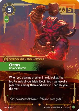 Ornn - Forgeron (058/221) - Feuille Forgée par l'Esprit