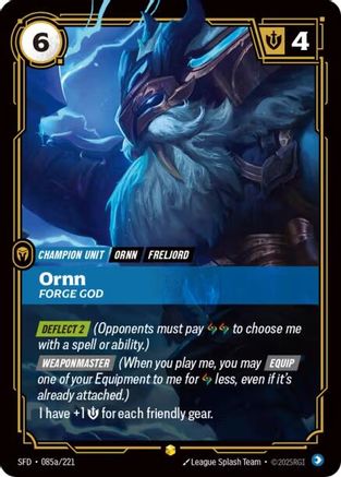 Ornn - Dieu de la Forge (Illustration alternative) (085a/221) - Feuille spirituelle forgée