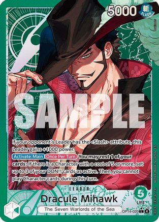 Dracule Mihawk (Illustration alternative) (OP14-020) - Leader