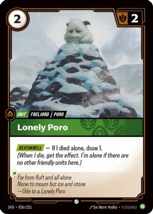 Poro Solitaire (036/221) - Feuille forgée par les esprits