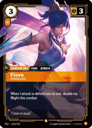 Fiora - Peerless (Alternate Art) (110a/221) - Spiritforged Foil