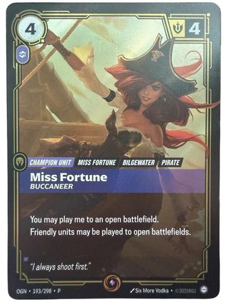 Miss Fortune - Flibustière (193/298) - Cartes promotionnelles de jeu organisé des Failles brillantes