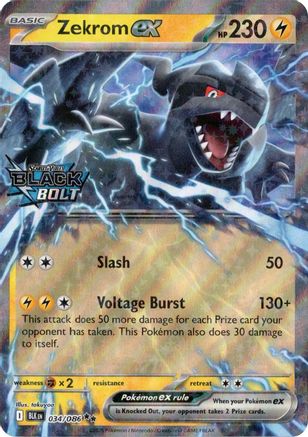 Zekrom ex (Tamponné Black Bolt) - 034 - Double Rare - Holofoil