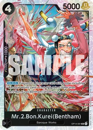 Mr.2.Bon.Kurei (Bentham) (OP14-091)  -  Super Rare
