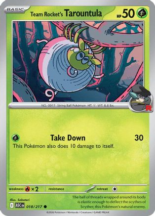 Team Rocket's Tarountula - 018 - Common - Reverse Holofoil
