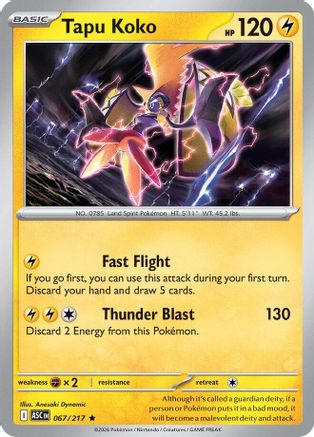 Tapu Koko - 067 - Rare - Holofoil inversé