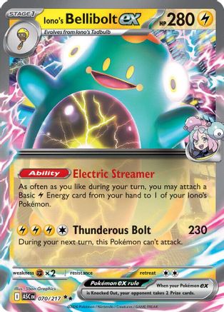 Bellibolt-ex d'Iono - 070/217 - Double Rare - Holofoil