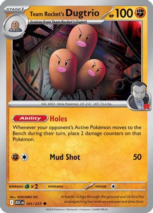 Dugtrio du Pont de Combat - 101/217 - Peu commune - Normal