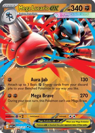 Mega Lucario ex - 113 - Double Rare - Holofoil