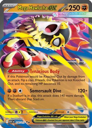Mega Hawlucha ex - 116/217  - Double Rare - Holofoil