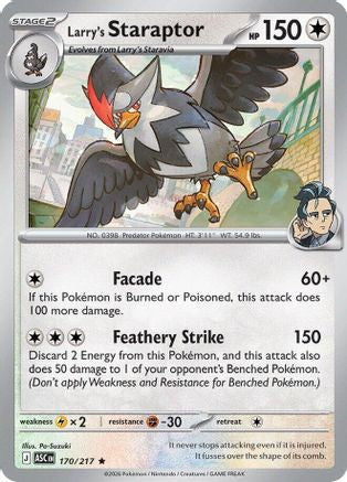 Larry's Staraptor - 170/217  - Rare - Holofoil