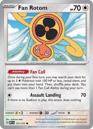 Fan Rotom - 171/217  - Common - Reverse Holofoil