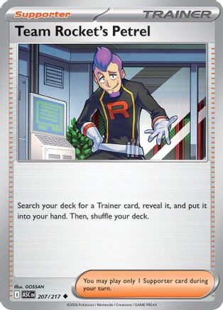 Team Rocket's Petrel - 207 - Uncommon - Reverse Holofoil